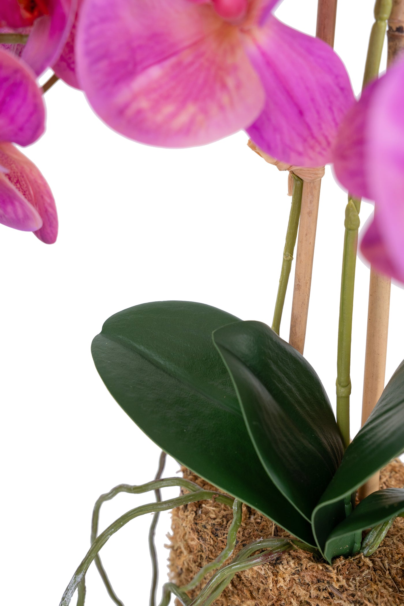 Orhidee artificiala roz cu aspect natural H54 cm cu 3 tulpini