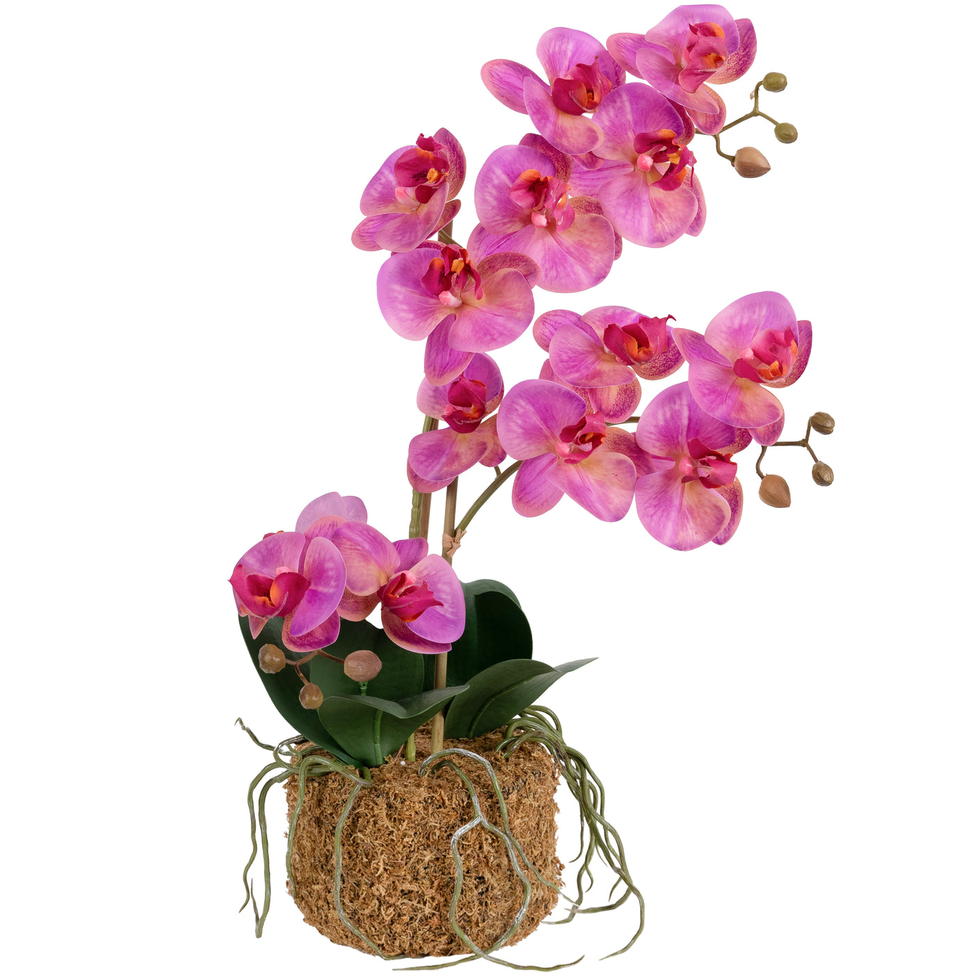 Orhidee artificiala roz cu aspect natural H54 cm cu 3 tulpini