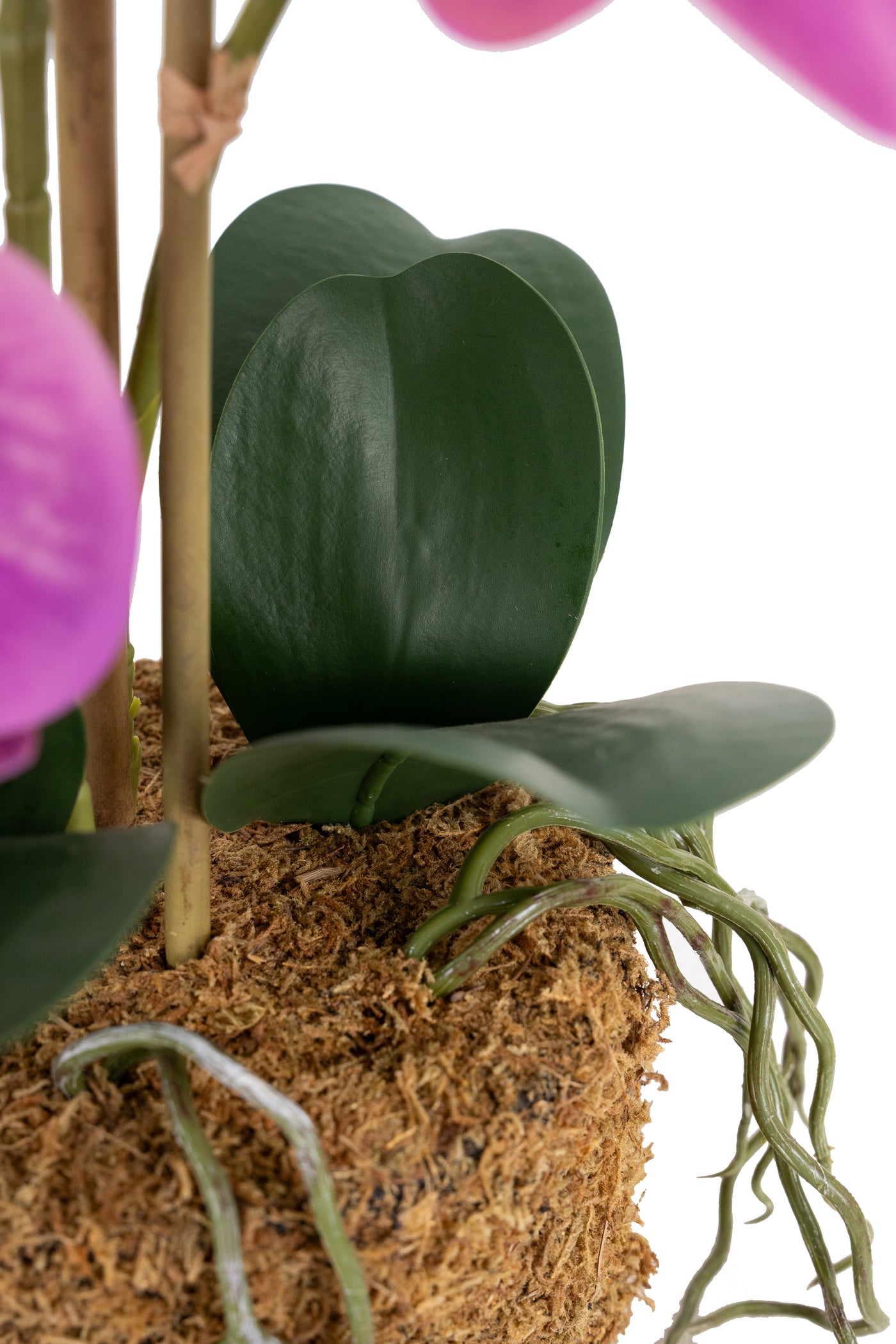 Orhidee artificiala roz cu aspect natural H54 cm cu 3 tulpini