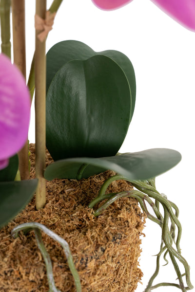 Orhidee artificiala roz cu aspect natural H54 cm cu 3 tulpini