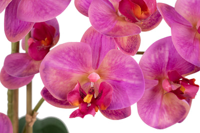 Orhidee artificiala roz cu aspect natural H54 cm cu 3 tulpini