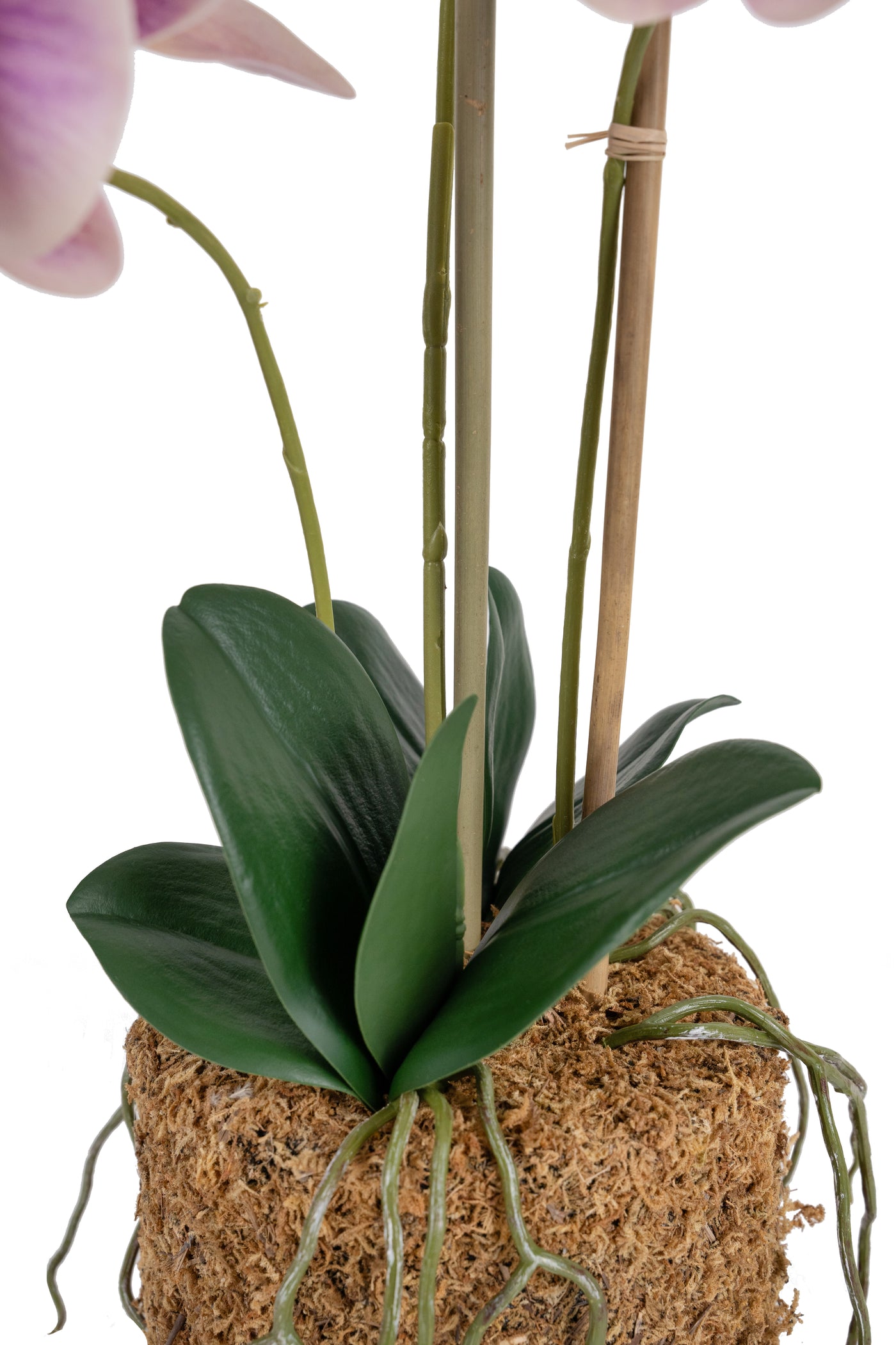 Orhidee artificiala roz cu aspect natural H54 cm cu 3 tulpini