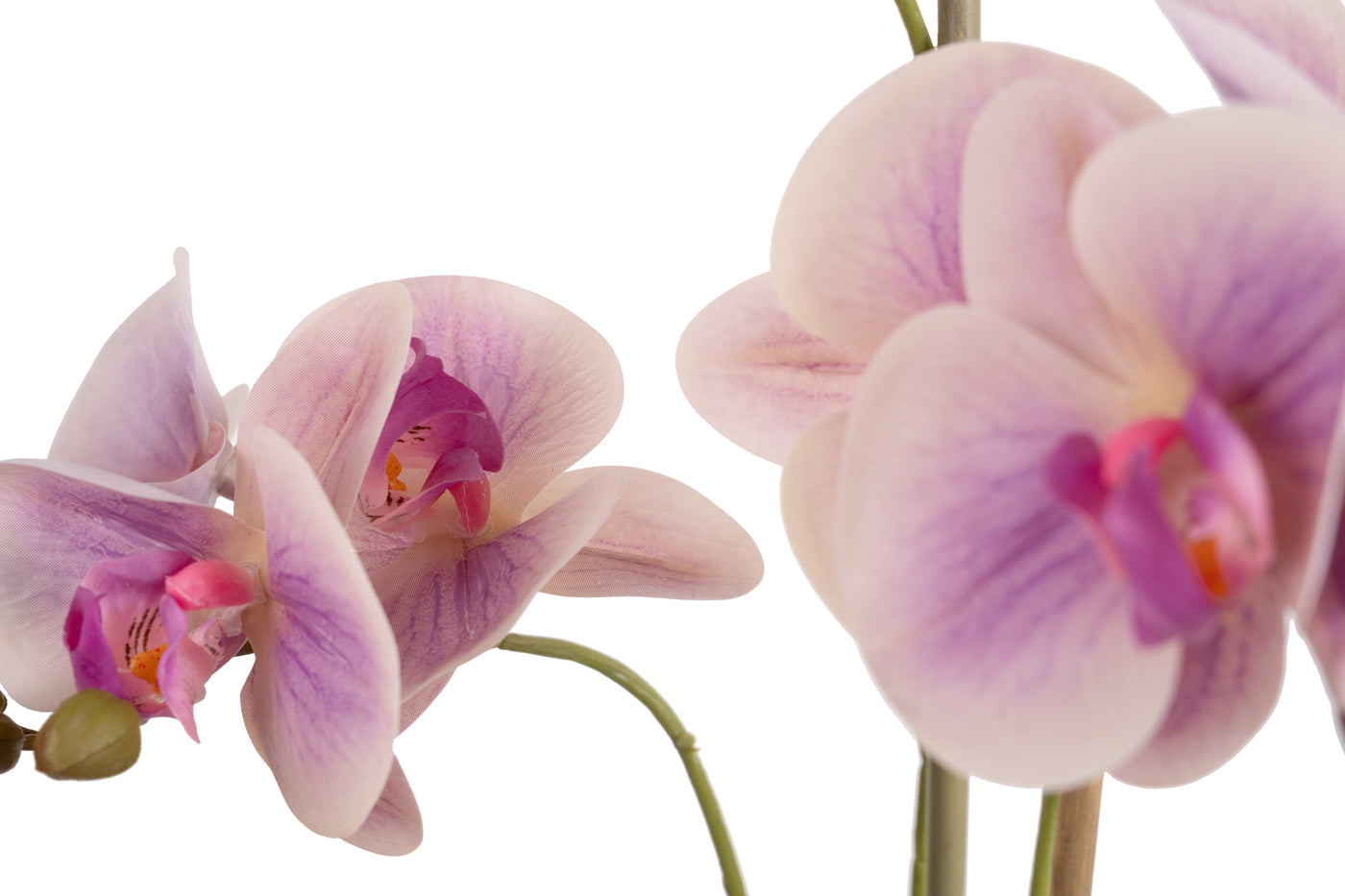 Orhidee artificiala roz cu aspect natural H54 cm cu 3 tulpini