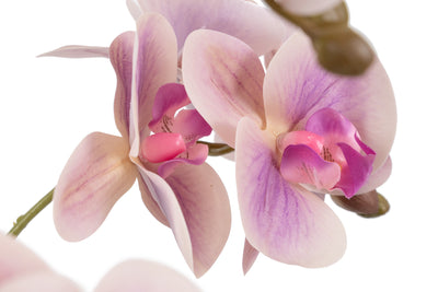 Orhidee artificiala roz cu aspect natural H54 cm cu 3 tulpini