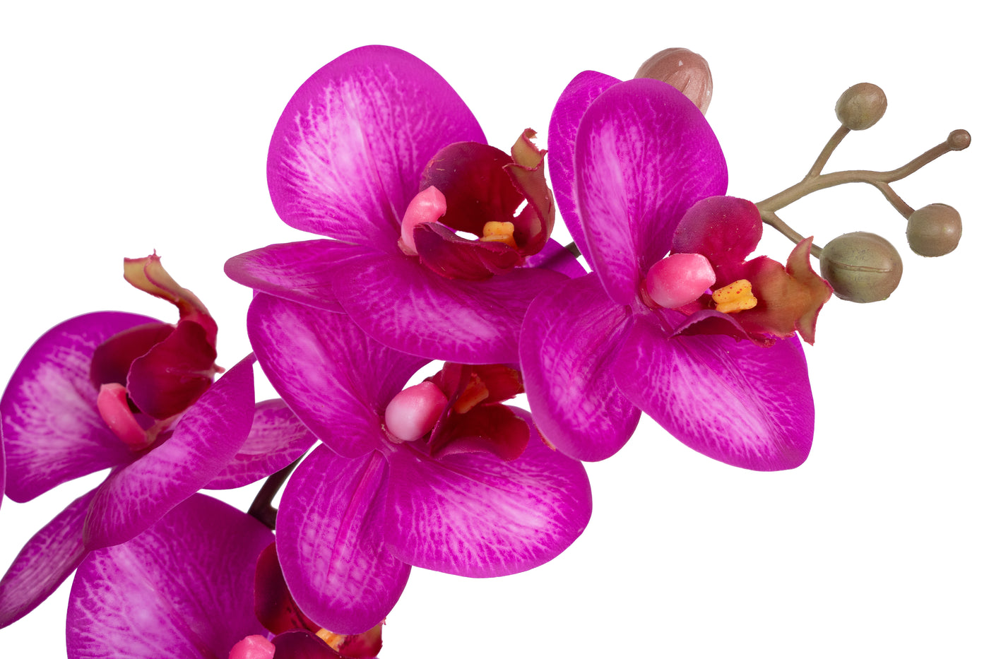 Orhidee artificiala roz cu aspect natural H54 cm cu 5 tulpini