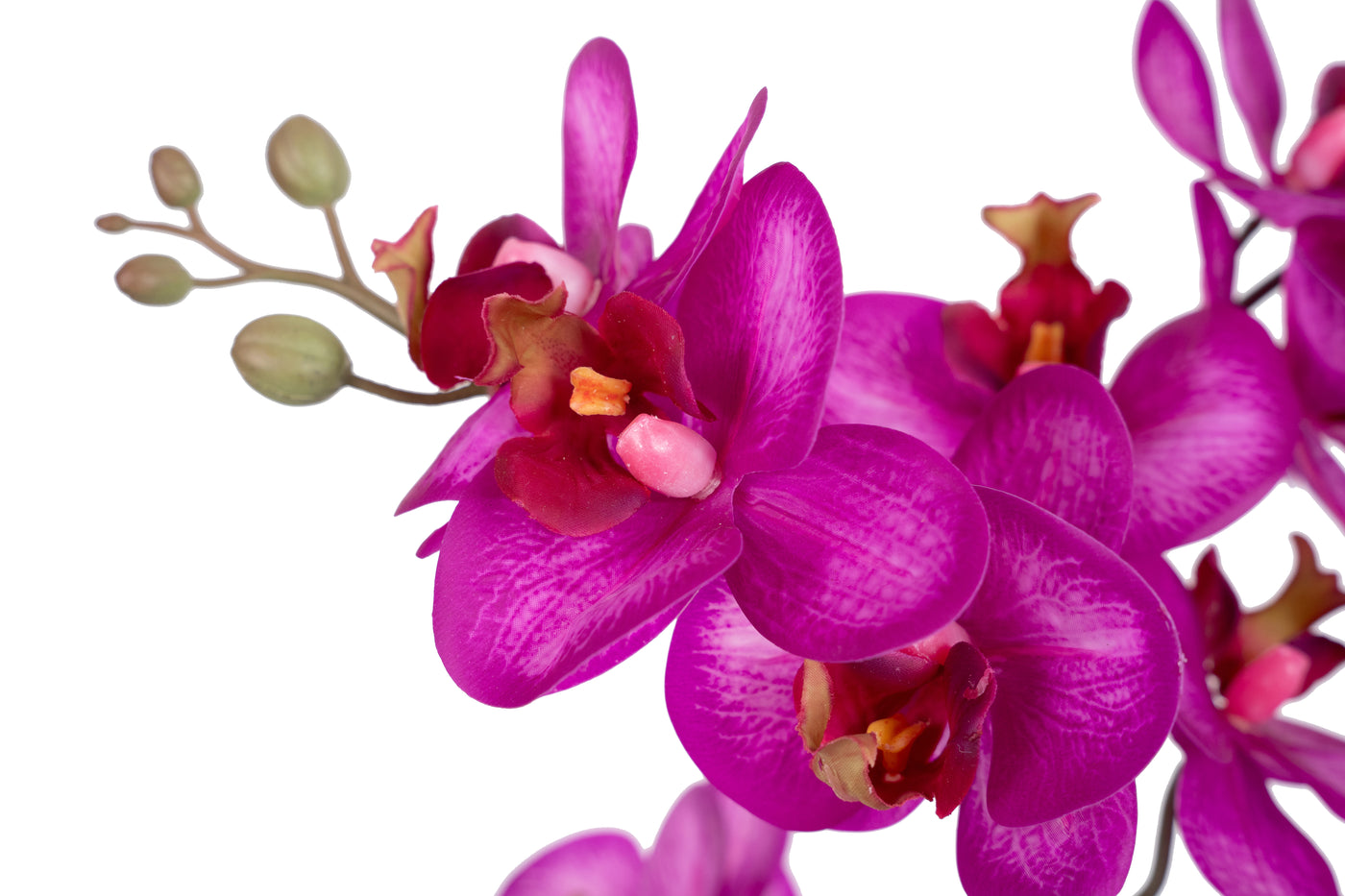 Orhidee artificiala roz cu aspect natural H54 cm cu 5 tulpini