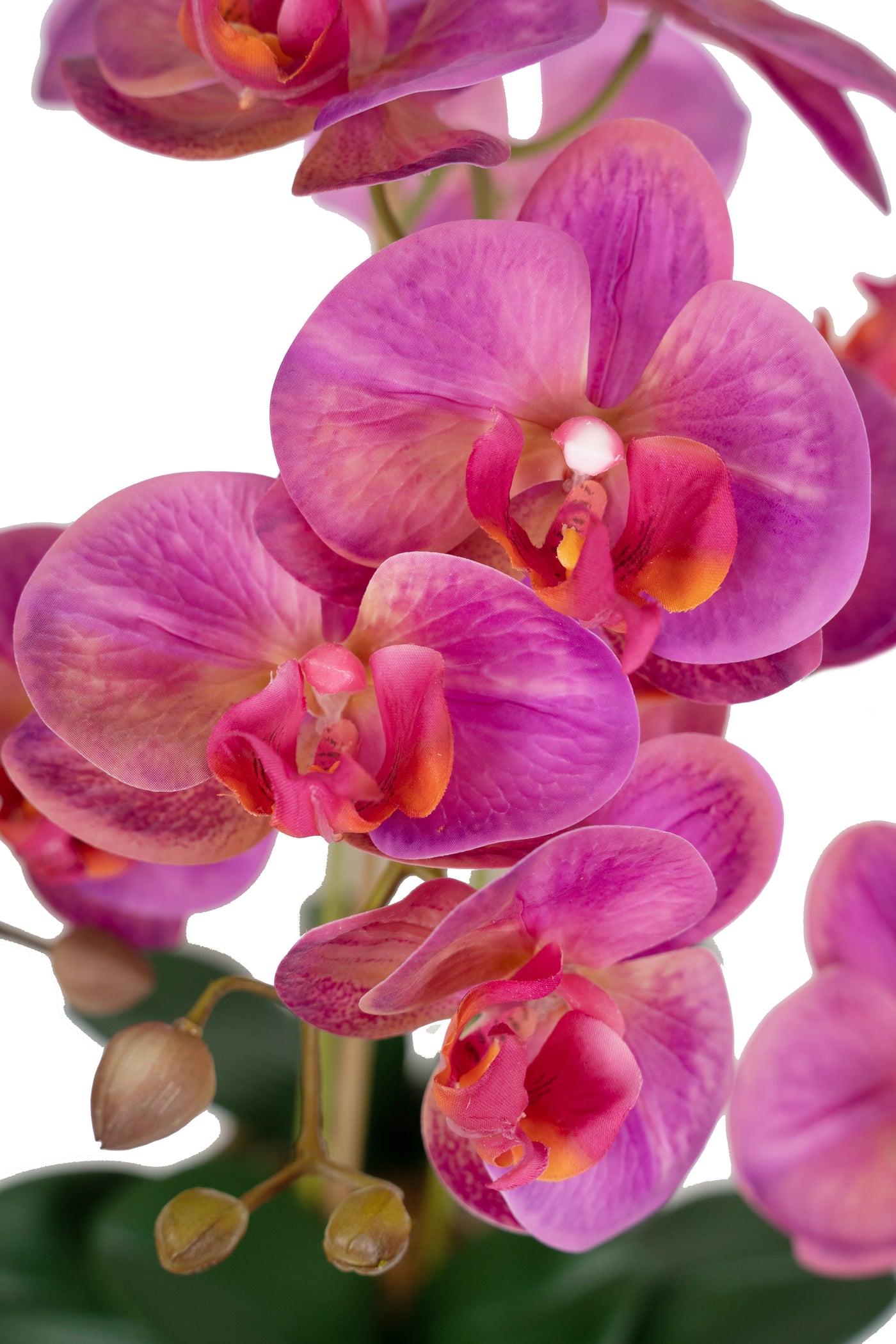 Orhidee artificiala roz cu aspect natural H56 cm cu 2 tulpini