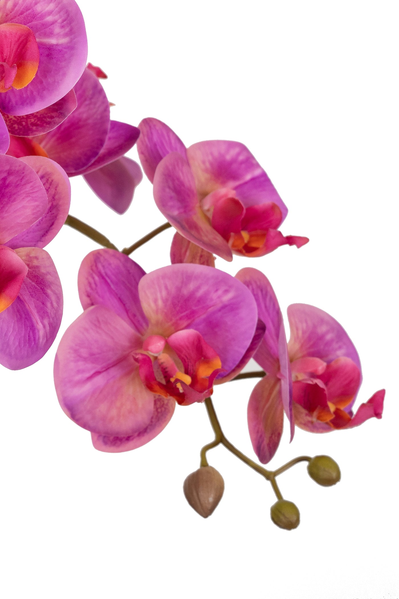 Orhidee artificiala roz cu aspect natural H56 cm cu 2 tulpini