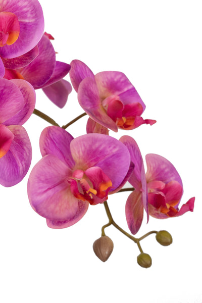 Orhidee artificiala roz cu aspect natural H56 cm cu 2 tulpini