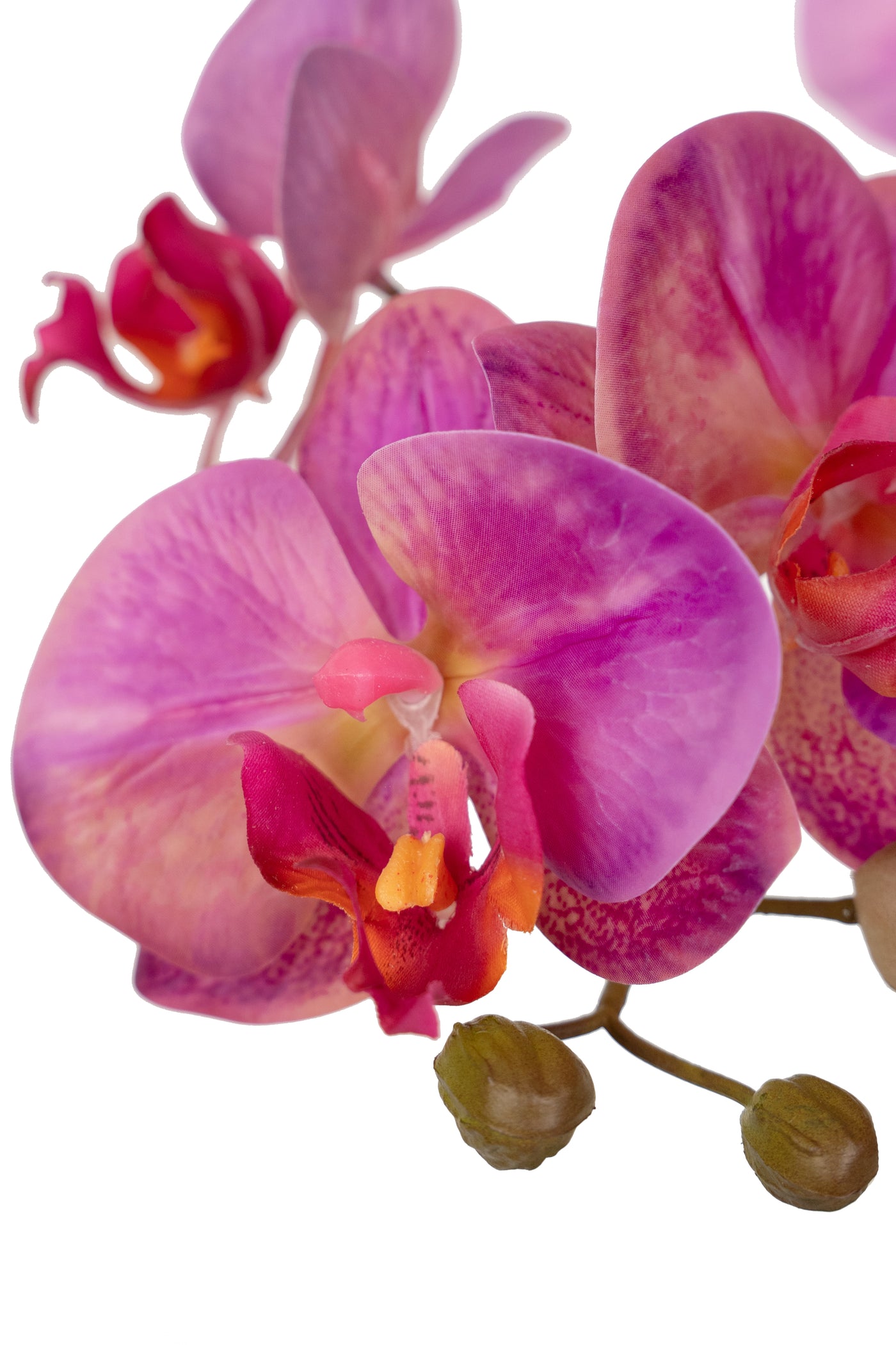 Orhidee artificiala roz cu aspect natural H56 cm cu 2 tulpini