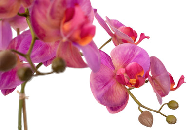 Orhidee artificiala roz cu aspect natural H56 cm cu 2 tulpini