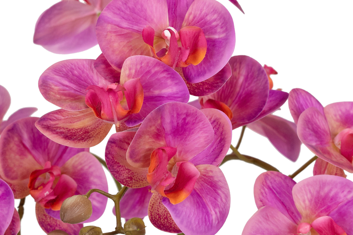 Orhidee artificiala roz cu aspect natural H56 cm cu 2 tulpini