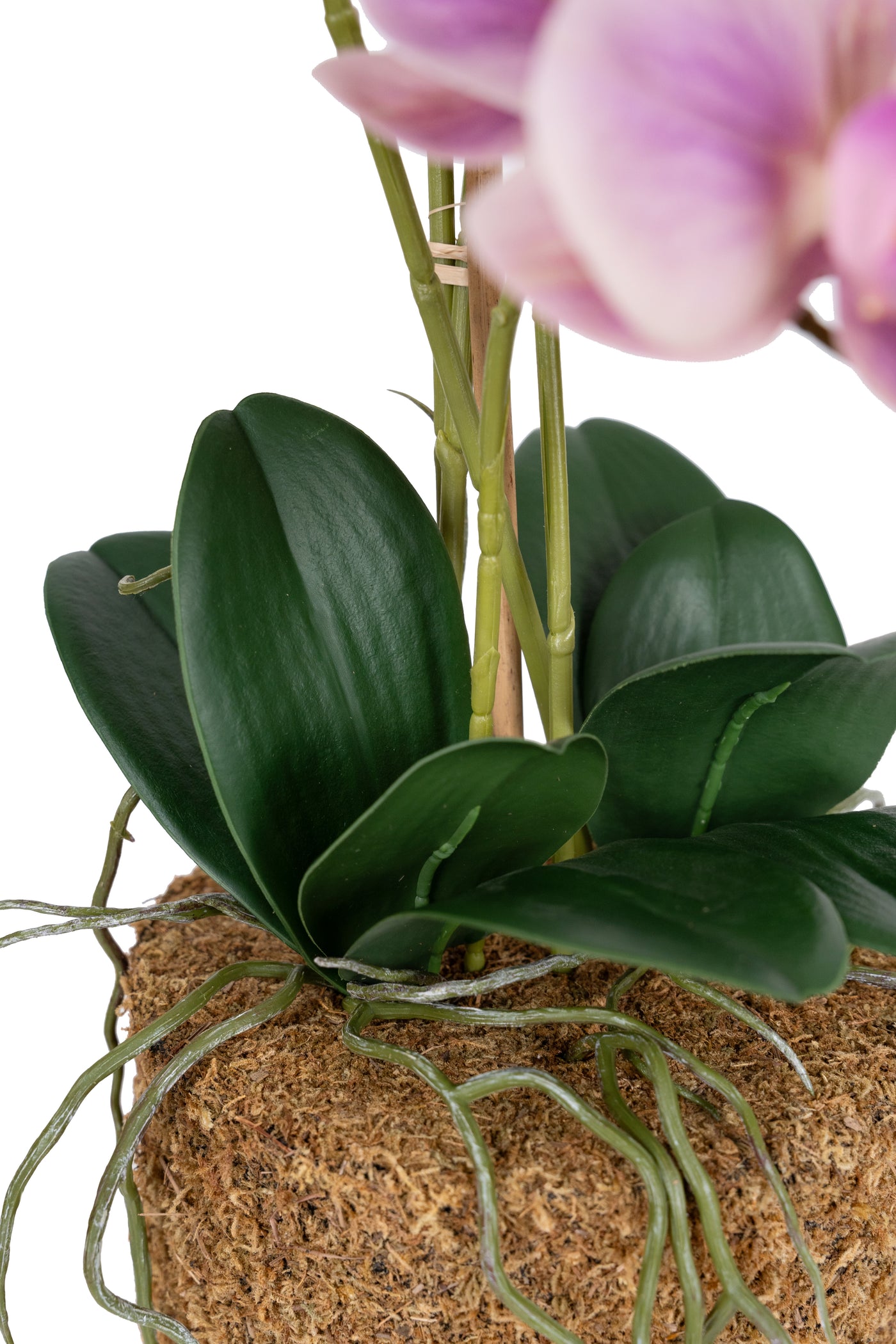 Orhidee artificiala roz cu aspect natural H59 cm cu 5 tulpini