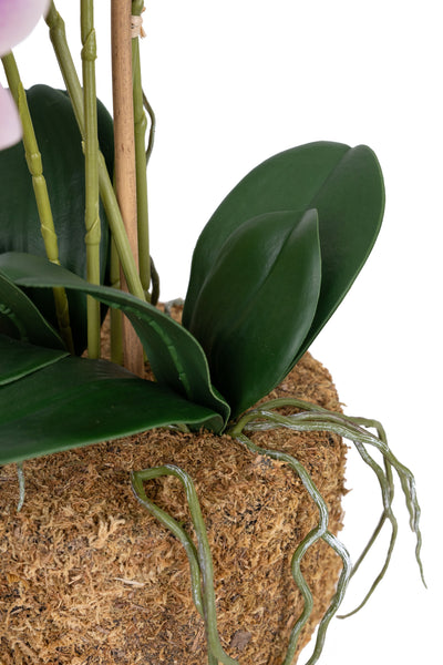 Orhidee artificiala roz cu aspect natural H59 cm cu 5 tulpini