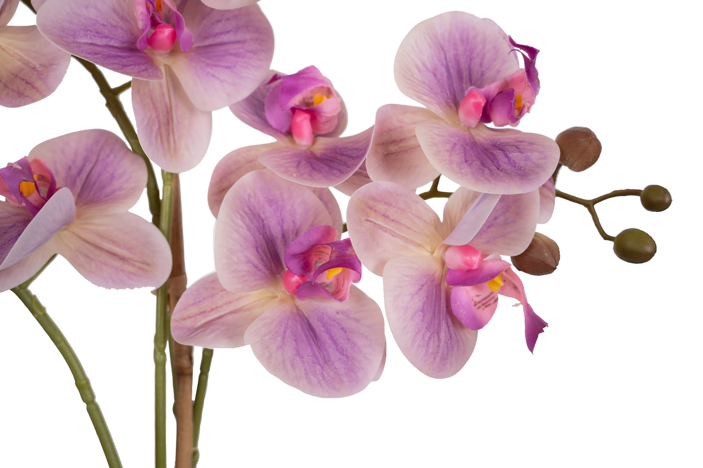 Orhidee artificiala roz cu aspect natural H59 cm cu 5 tulpini