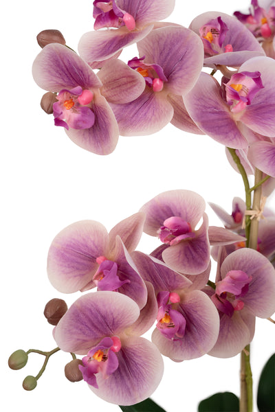 Orhidee artificiala roz cu aspect natural H66 cm cu 6 tulpini