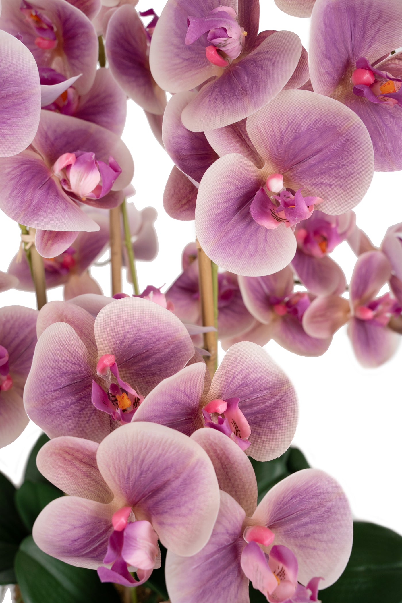 Orhidee artificiala roz cu aspect natural H66 cm cu 6 tulpini