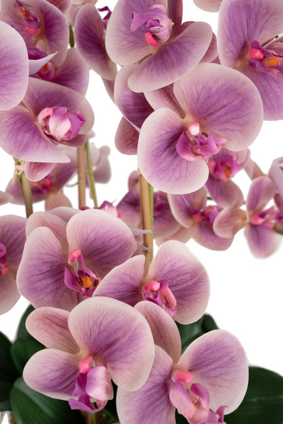 Orhidee artificiala roz cu aspect natural H66 cm cu 6 tulpini