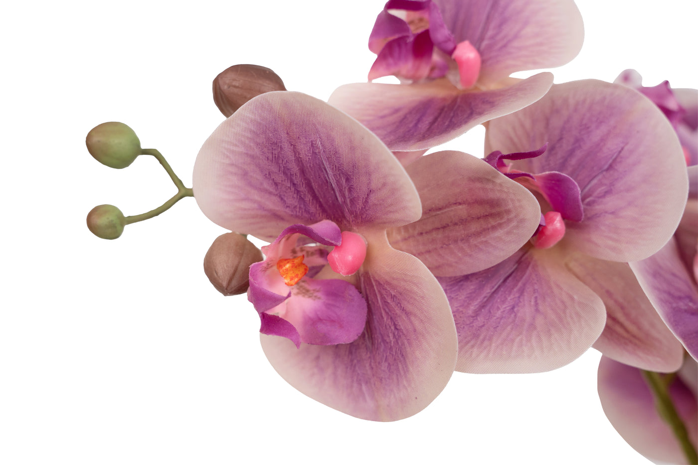 Orhidee artificiala roz cu aspect natural H66 cm cu 6 tulpini