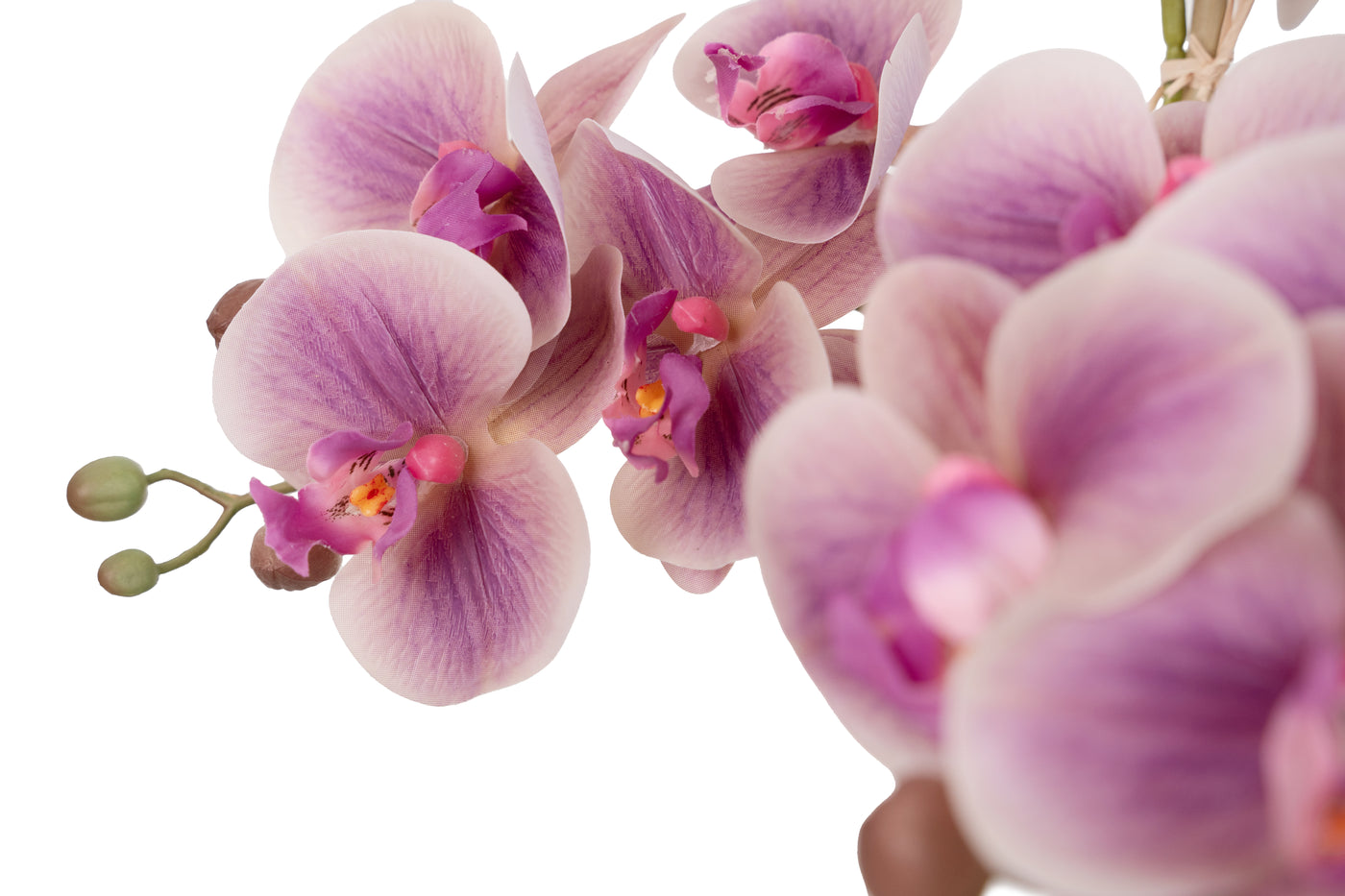 Orhidee artificiala roz cu aspect natural H66 cm cu 6 tulpini