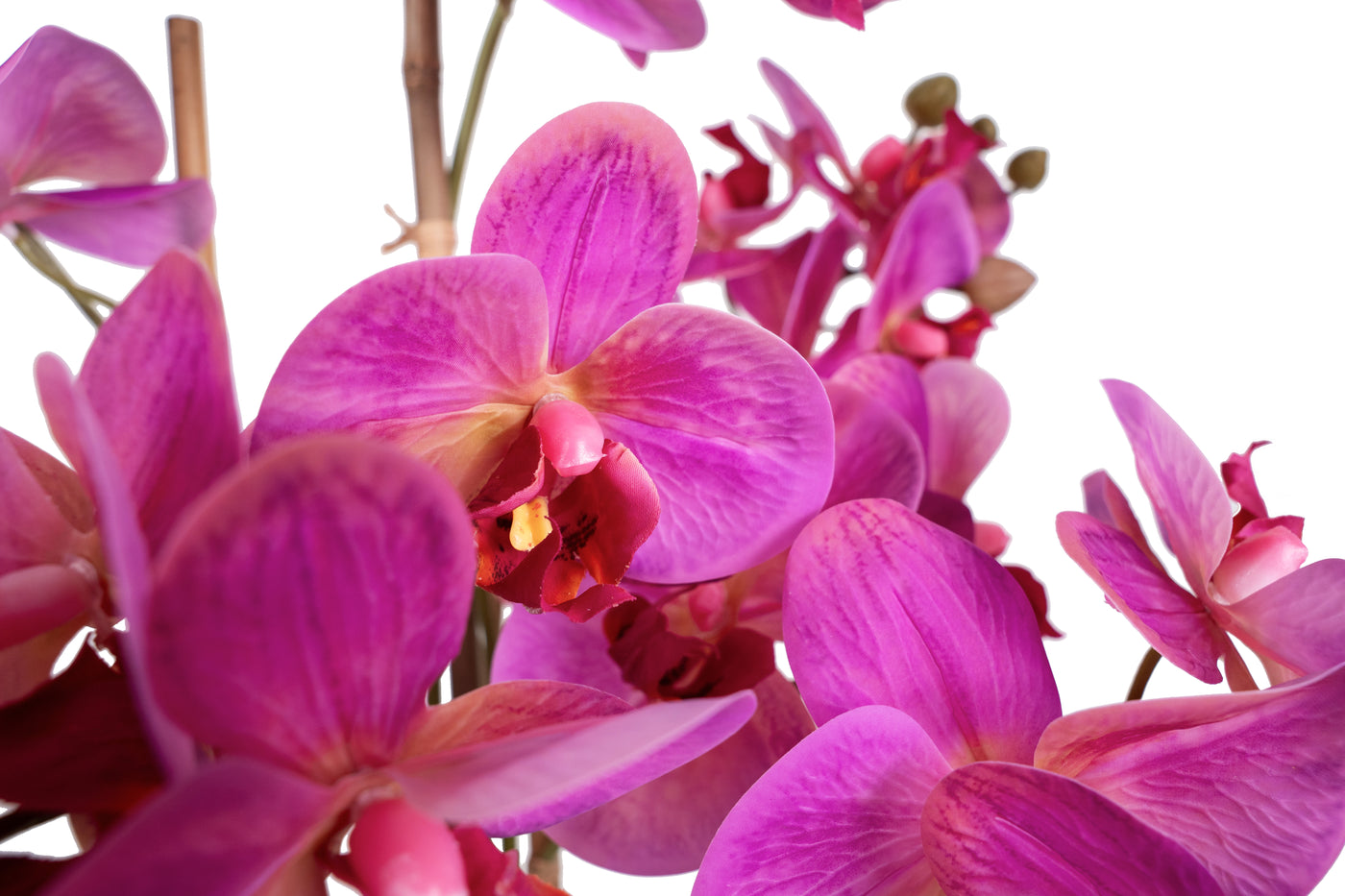 Orhidee artificiala roz cu aspect natural H71 cm cu 6 tulpini