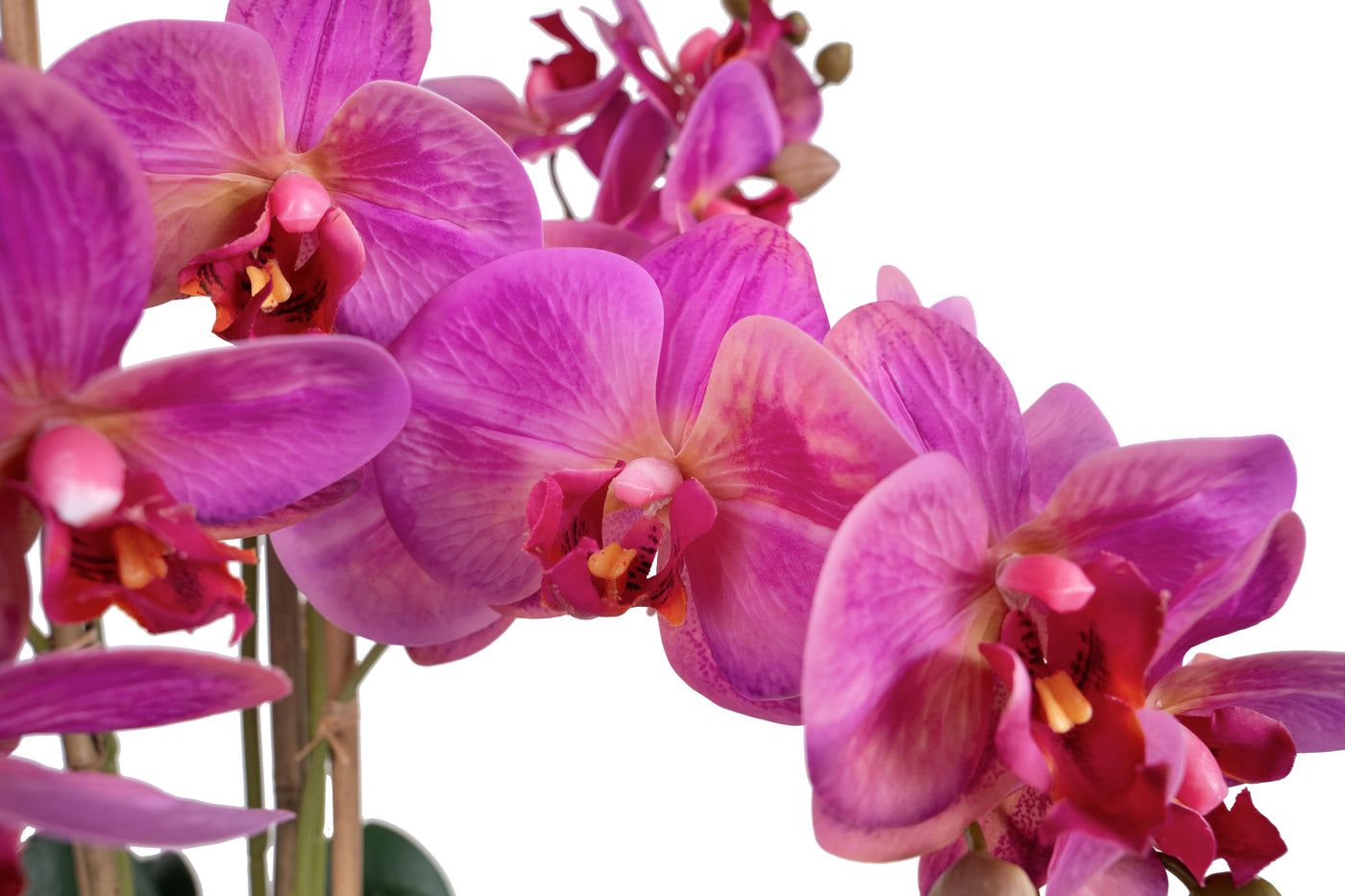 Orhidee artificiala roz cu aspect natural H71 cm cu 6 tulpini