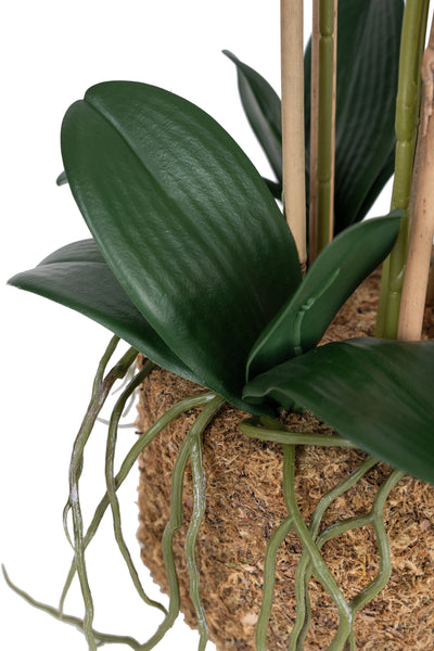 Orhidee artificiala roz cu aspect natural H71 cm cu 6 tulpini