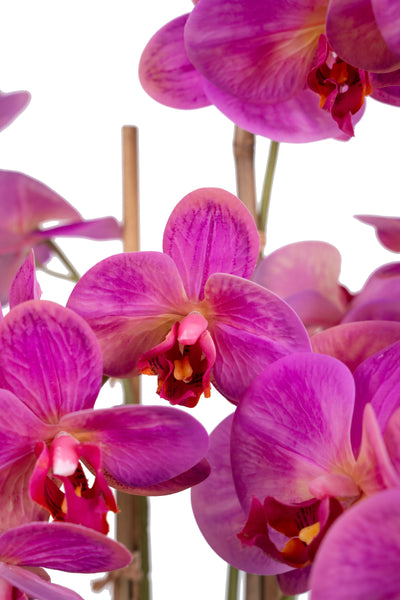 Orhidee artificiala roz cu aspect natural H71 cm cu 6 tulpini