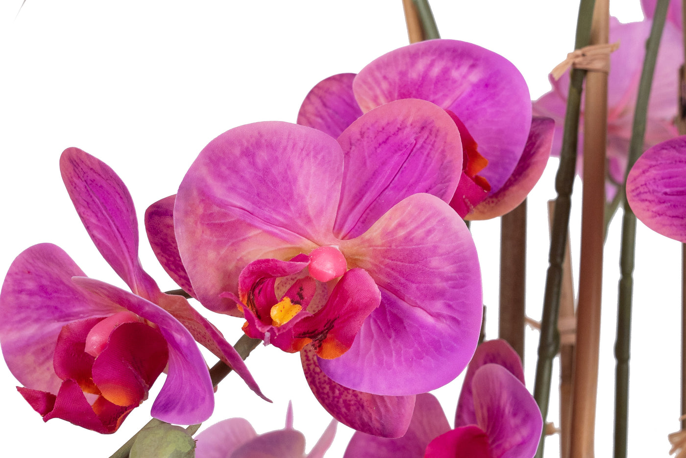 Orhidee artificiala roz cu aspect natural H71 cm cu 9 tulpini