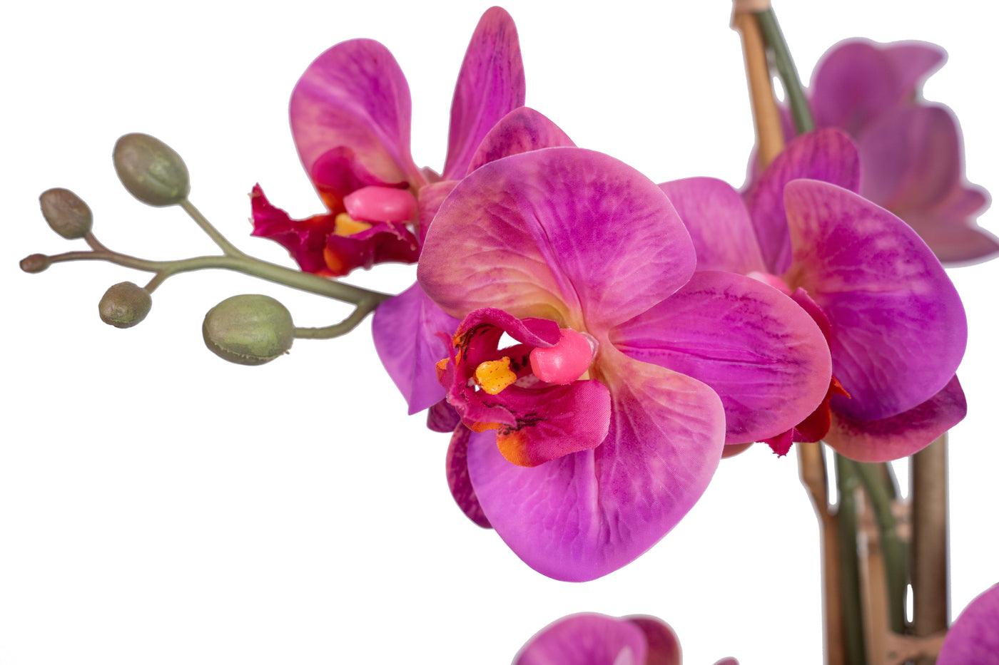Orhidee artificiala roz cu aspect natural H71 cm cu 9 tulpini