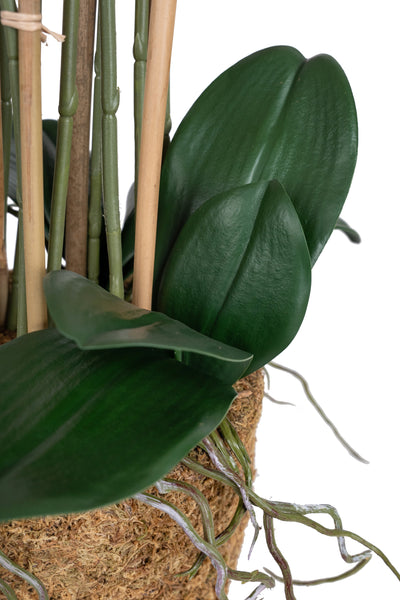 Orhidee artificiala roz cu aspect natural H71 cm cu 9 tulpini