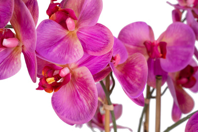 Orhidee artificiala roz cu aspect natural H71 cm cu 9 tulpini