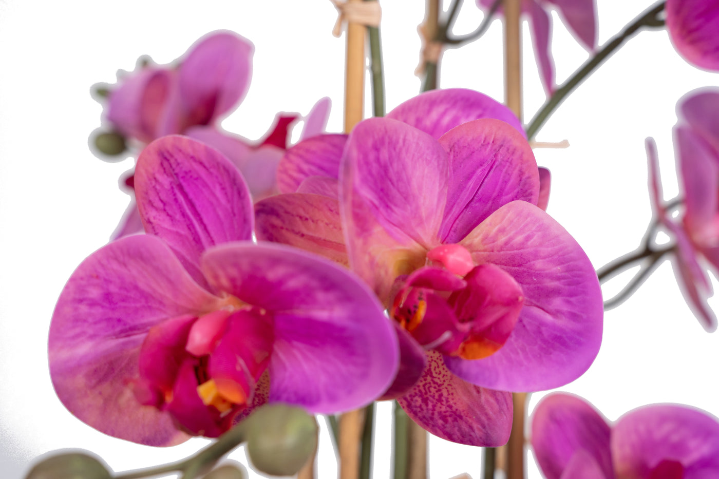 Orhidee artificiala roz cu aspect natural H71 cm cu 9 tulpini
