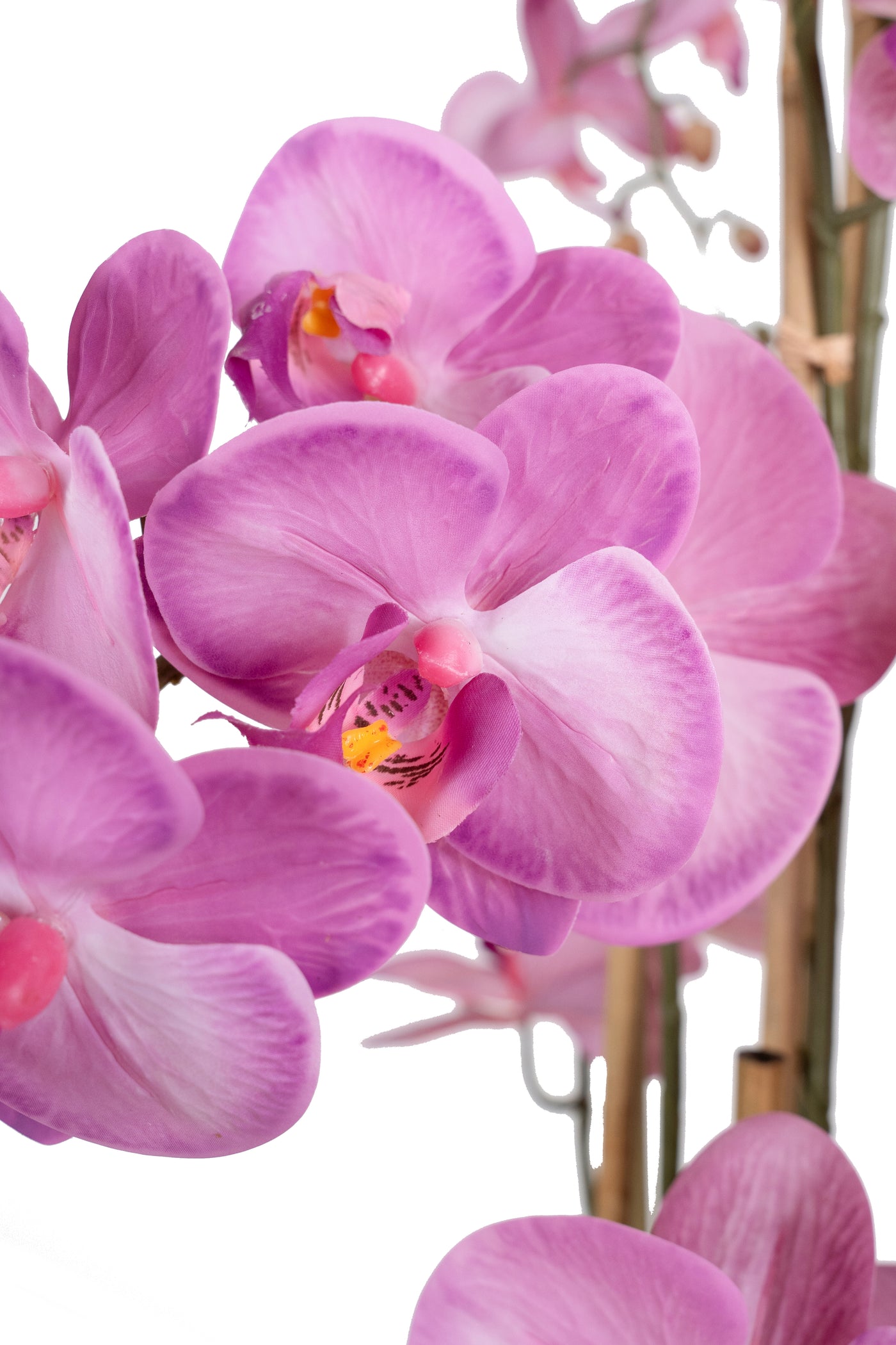 Orhidee artificiala roz cu aspect natural H90 cm cu 9 tulpini