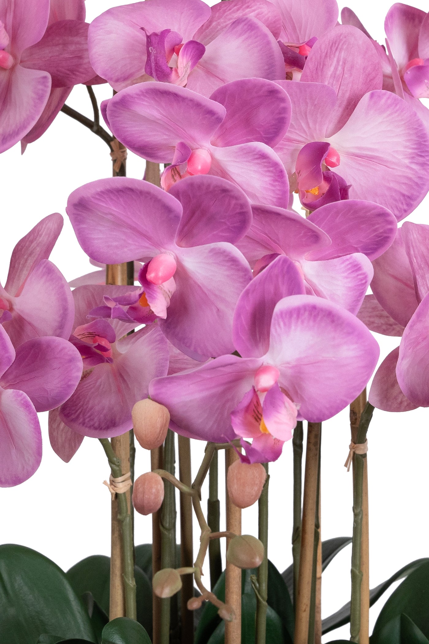 Orhidee artificiala roz cu aspect natural H90 cm cu 9 tulpini