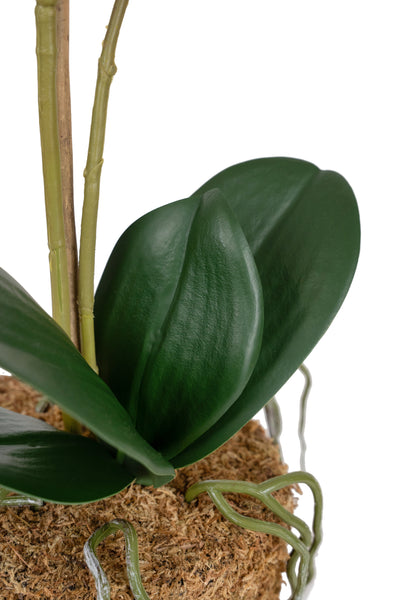 Orhidee artificiala roz intens cu aspect natural H51 cm cu 2 tulpini