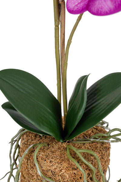 Orhidee artificiala roz intens cu aspect natural H51 cm cu 2 tulpini