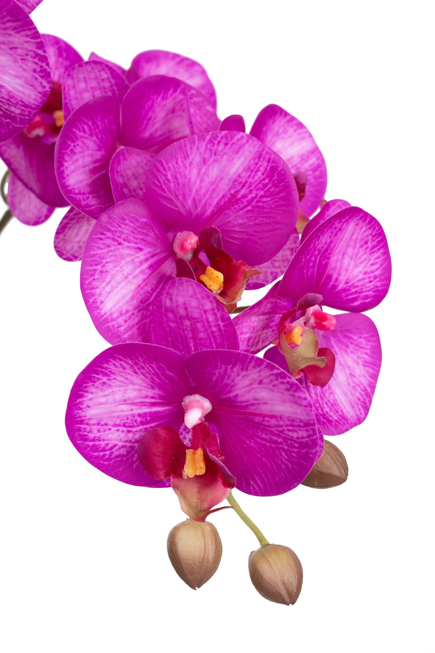 Orhidee artificiala roz intens cu aspect natural H55 cm cu 3 tulpini