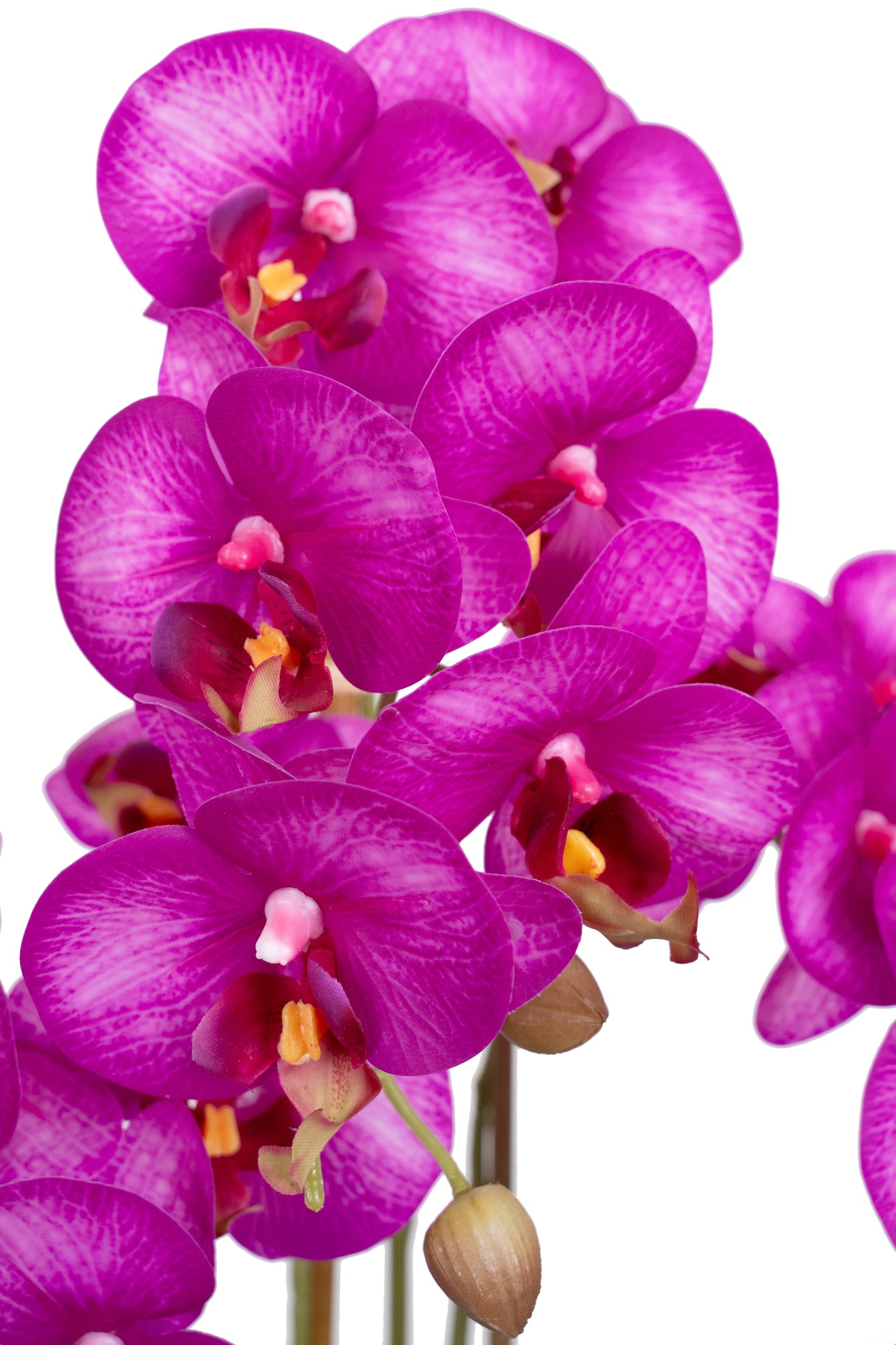 Orhidee artificiala roz intens cu aspect natural H55 cm cu 3 tulpini