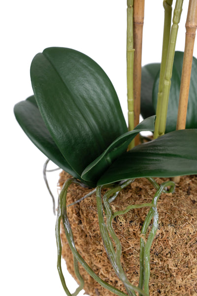 Orhidee artificiala roz intens cu aspect natural H55 cm cu 3 tulpini