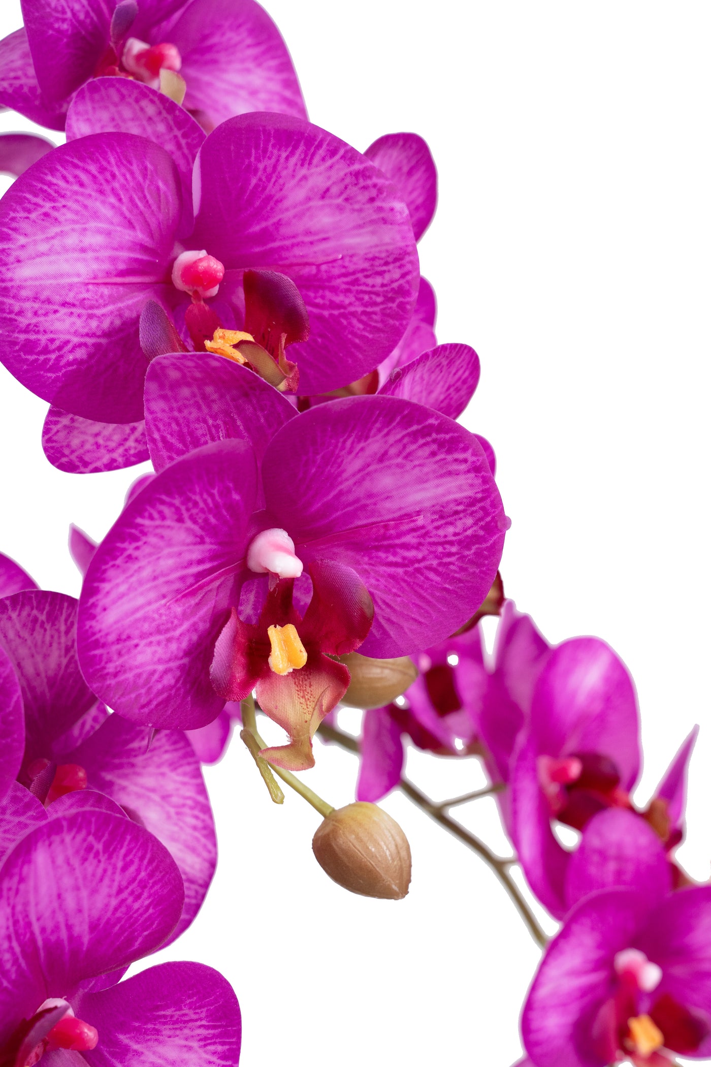 Orhidee artificiala roz intens cu aspect natural H55 cm cu 3 tulpini