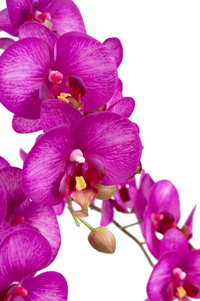 Orhidee artificiala roz intens cu aspect natural H55 cm cu 3 tulpini