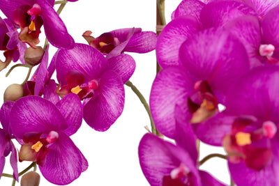 Orhidee artificiala roz intens cu aspect natural H55 cm cu 3 tulpini