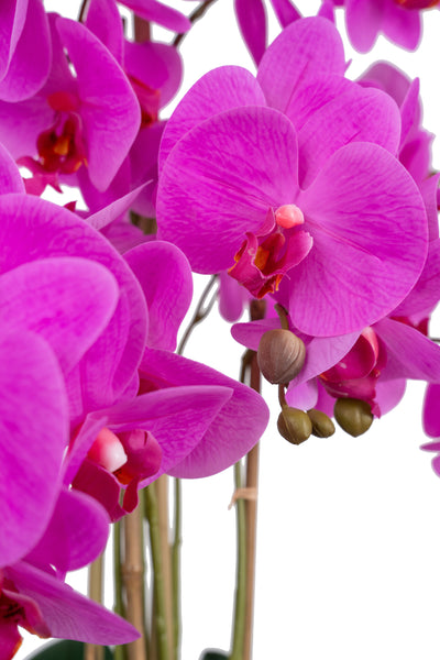 Orhidee artificiala roz intens cu aspect natural H71 cm cu 6 tulpini