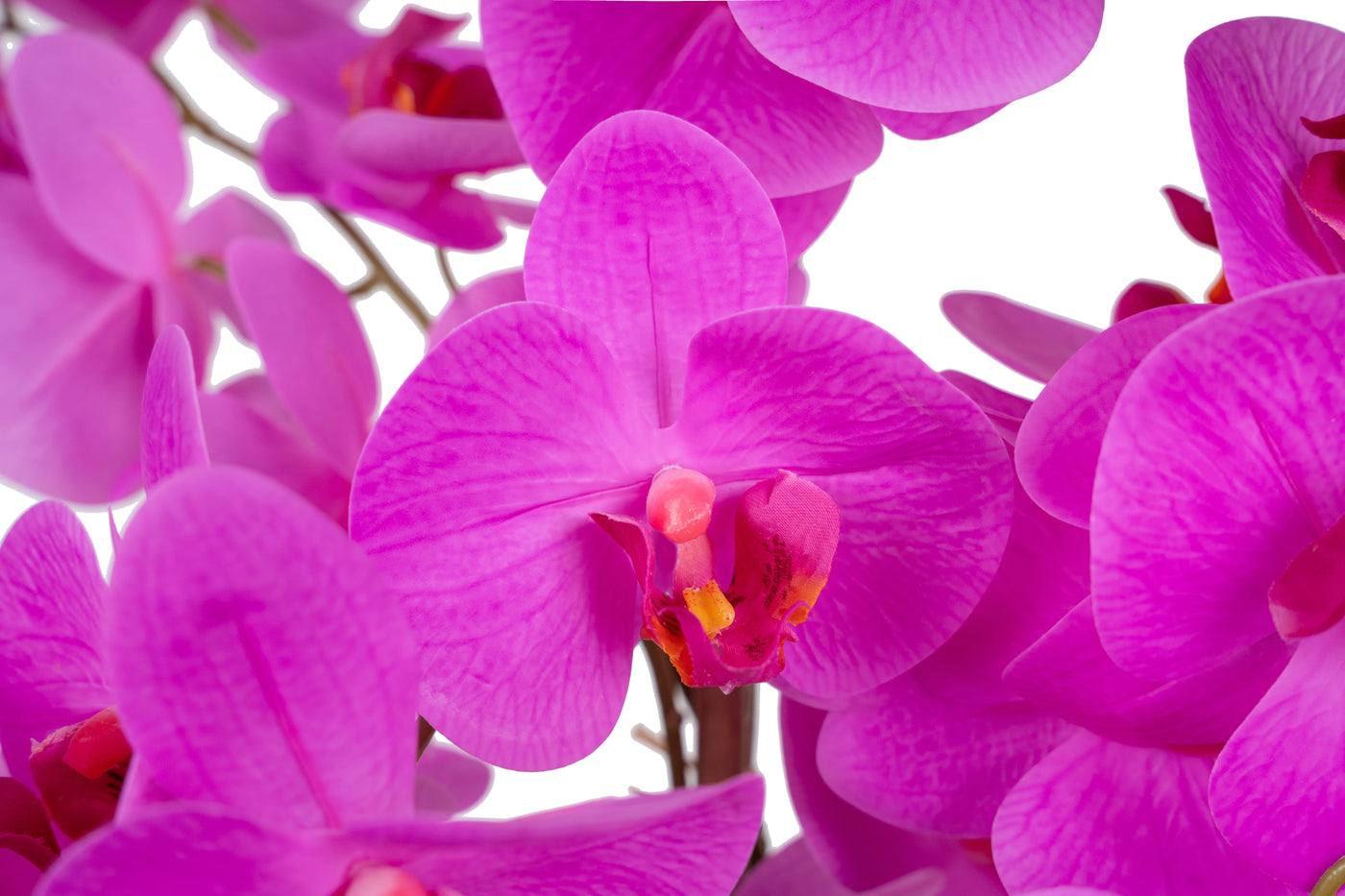 Orhidee artificiala roz intens cu aspect natural H71 cm cu 6 tulpini