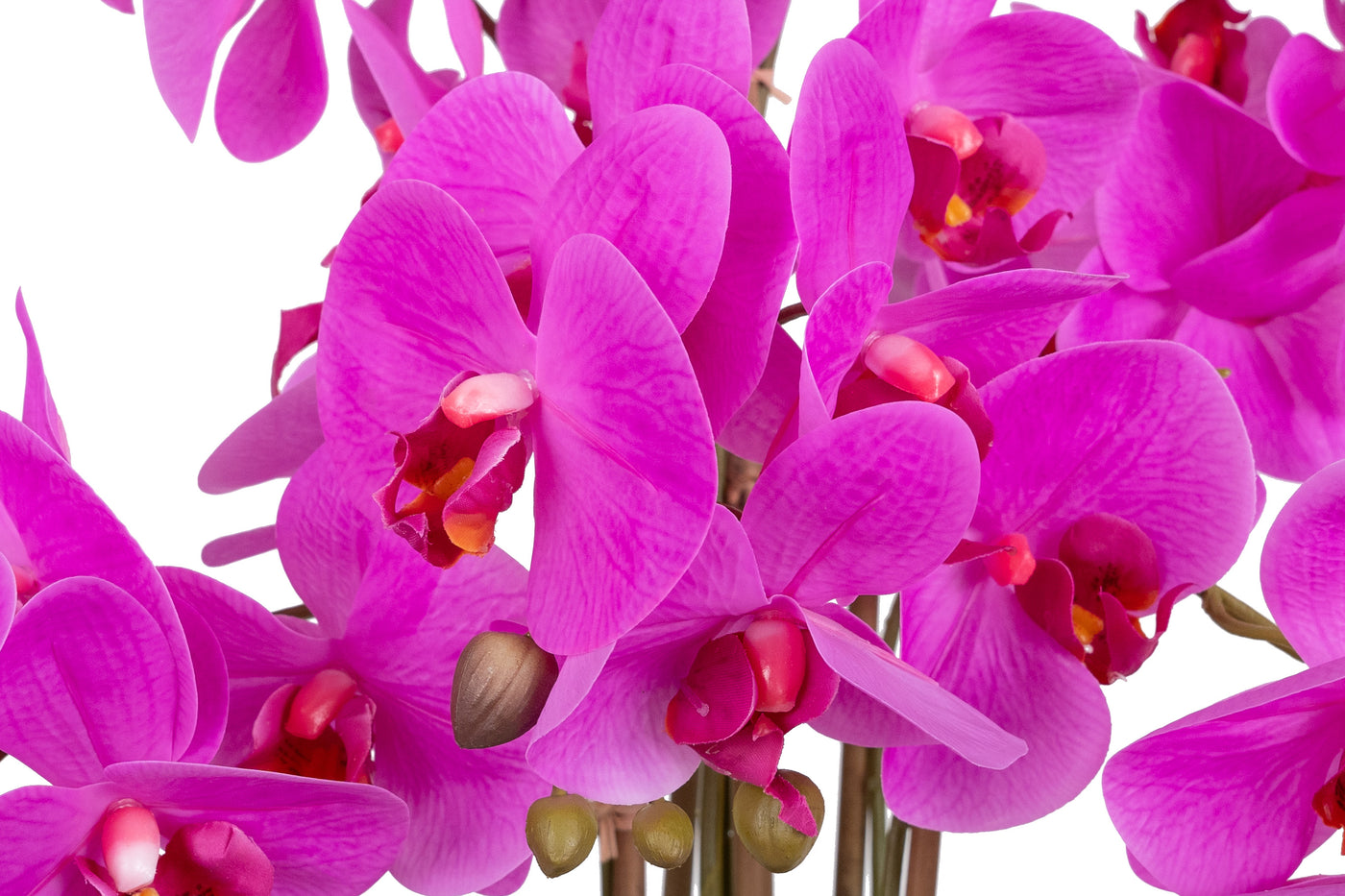 Orhidee artificiala roz intens cu aspect natural H71 cm cu 6 tulpini