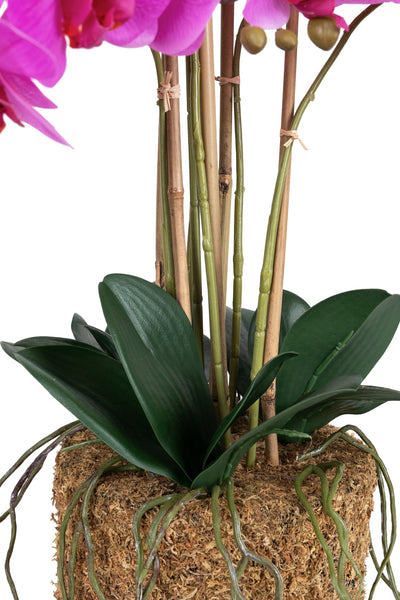 Orhidee artificiala roz intens cu aspect natural H71 cm cu 6 tulpini