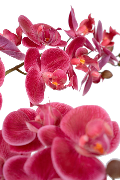 Orhidee artificiala roz-magenta cu aspect natural H59 cm cu 5 tulpini