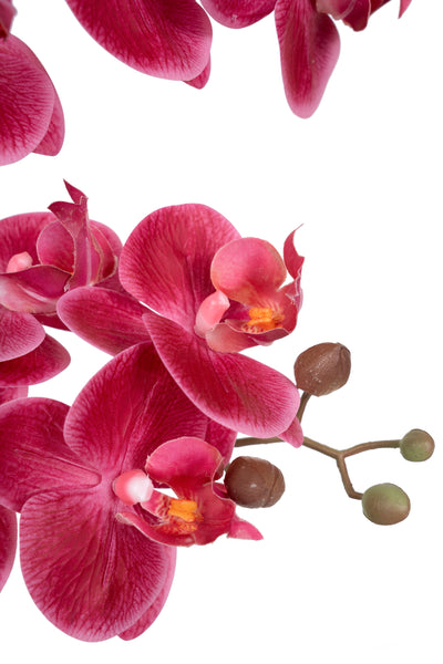Orhidee artificiala roz-magenta cu aspect natural H59 cm cu 5 tulpini