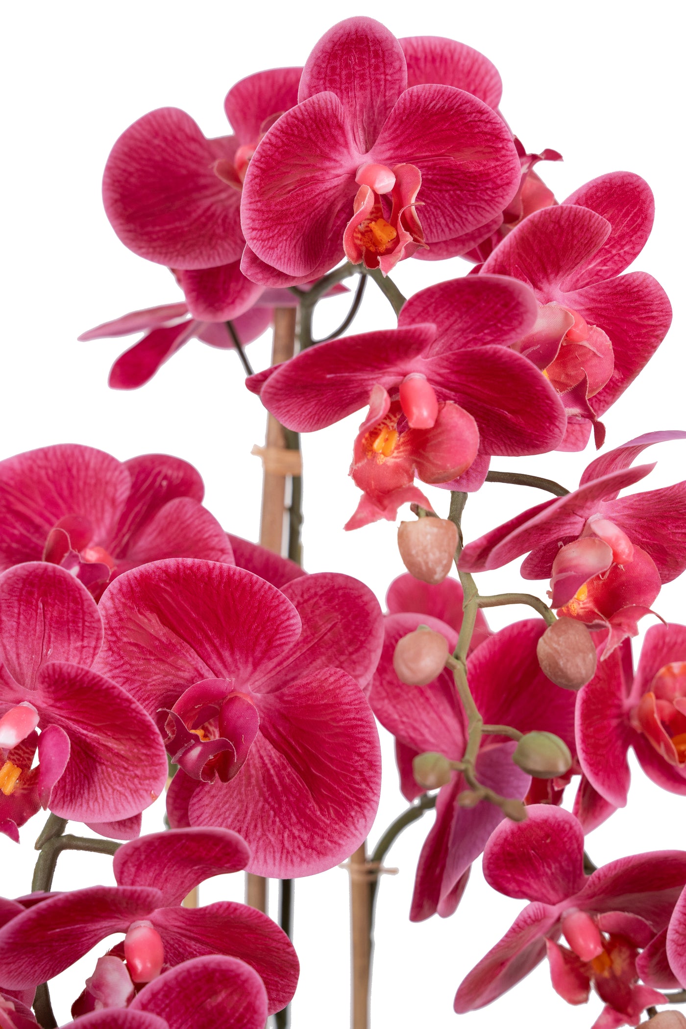 Orhidee artificiala roz-magenta cu aspect natural H61 cm cu 3 tulpini